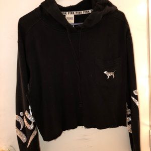 PINK cropped sequins sweater